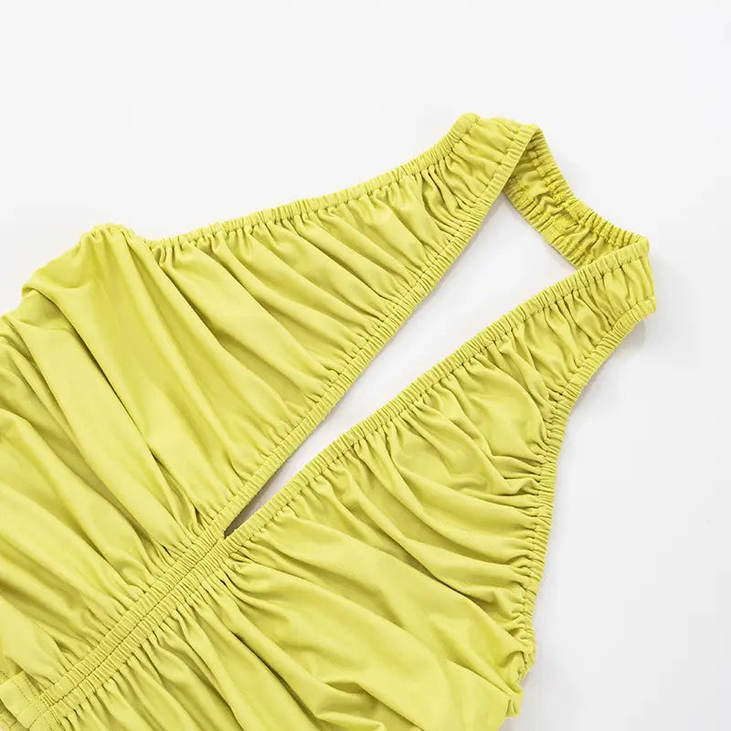 Women’s V-neck Pleated Backless Camisole