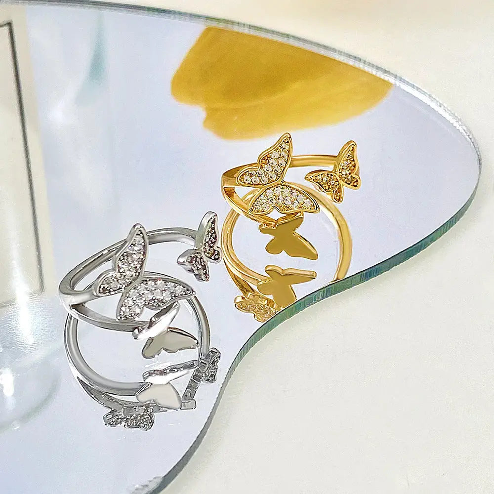 Fashion Butterfly Female Diamond Index Finger Ring - Norellé