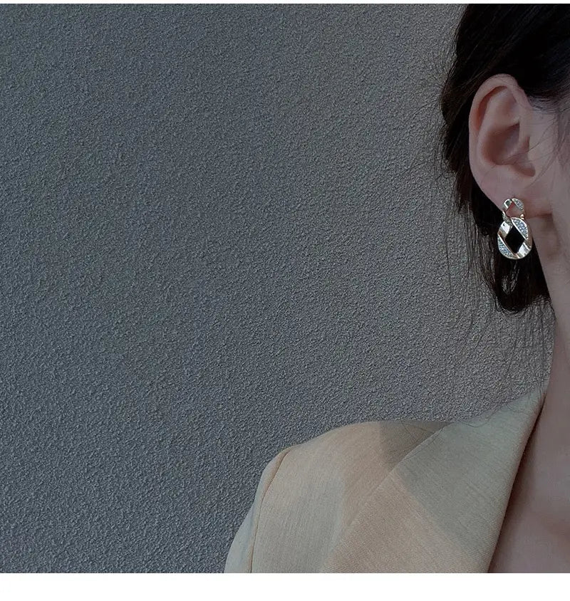 Diamond Micro-inlaid Female Ear Rings