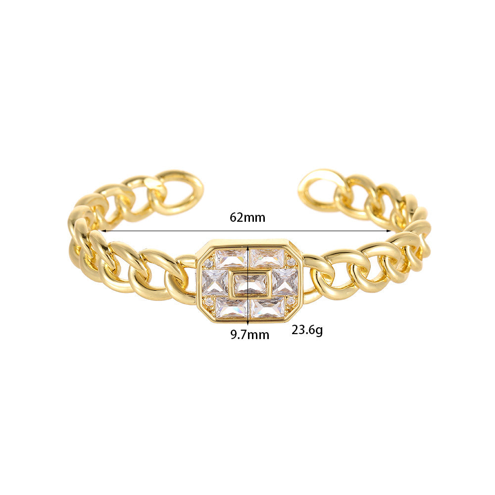Micro-inlaid Color Zirconium Emerald Temperament Bracelet - Norellé