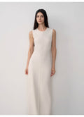 Limited Edition Baslan Merino Wool Extra Long Sleeveless Knit Dress - Norellé