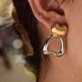 Design Color Matching Love Heart Stud Earrings Stainless Steel - Norellé