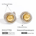 Special-interest Design Contrast Color Plating 18K Real Gold Titanium Steel Ear Studs Female - Norellé