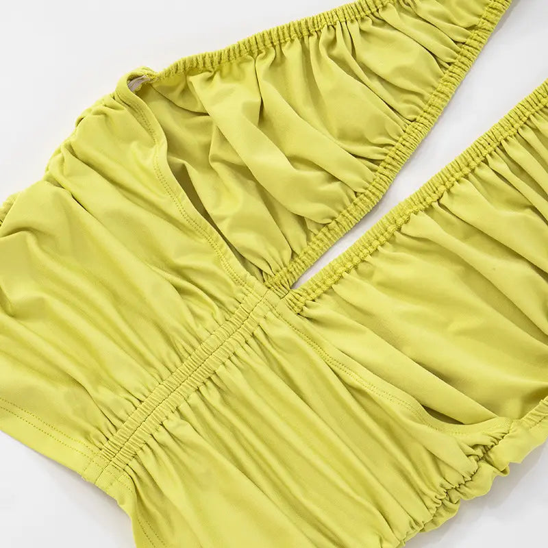 Women’s V-neck Pleated Backless Camisole