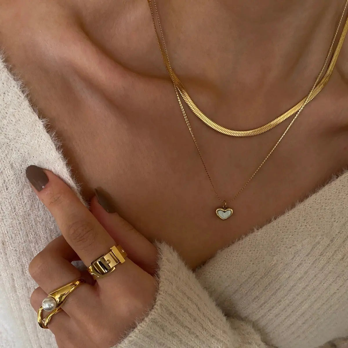 Multilayer Trend Elegant Jewelry Long Snake Chain Crystal - Norellé