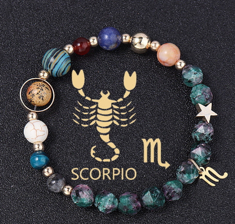Natural Stone Twelve Constellations Bracelets Cut Hemp Stone Fashion - Norellé