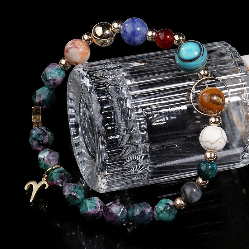 Natural Stone Twelve Constellations Bracelets Cut Hemp Stone Fashion - Norellé