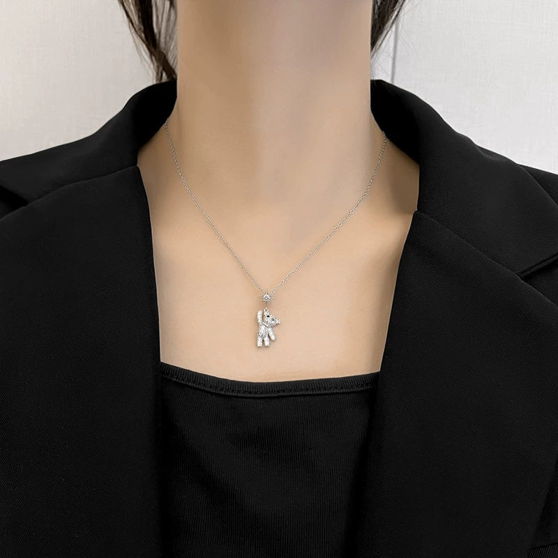 Women's Cute Bear Necklace Design Niche Titanium Steel Non-fading Clavicle Chain Pendant - Norellé