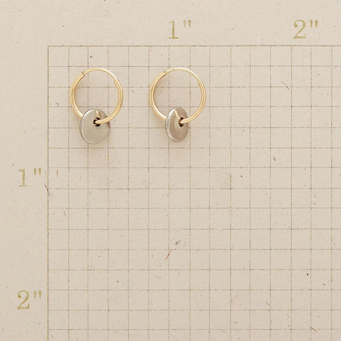 Simple Circle Dual Color Electroplated Earrings - Norellé