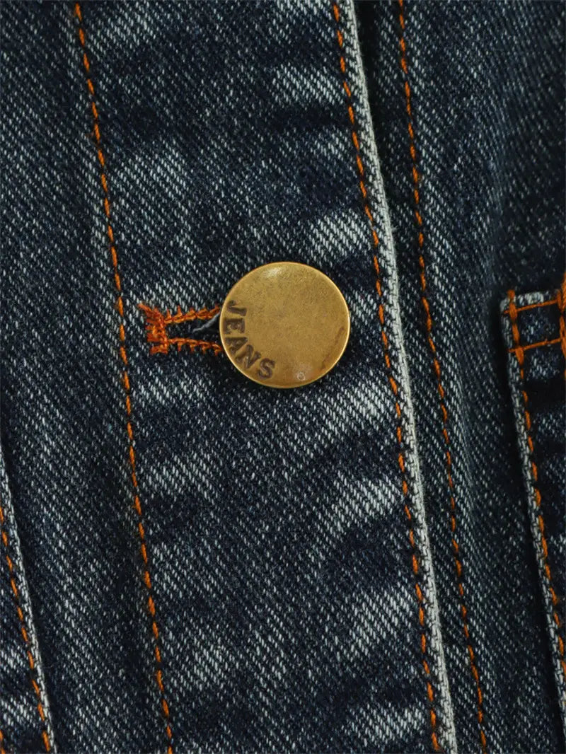 Big Backless Lapel Halter Denim Camisole