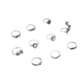 Bohemian Antique Silver Rose Lotus Glass Drill Knuckle Ring - Norellé