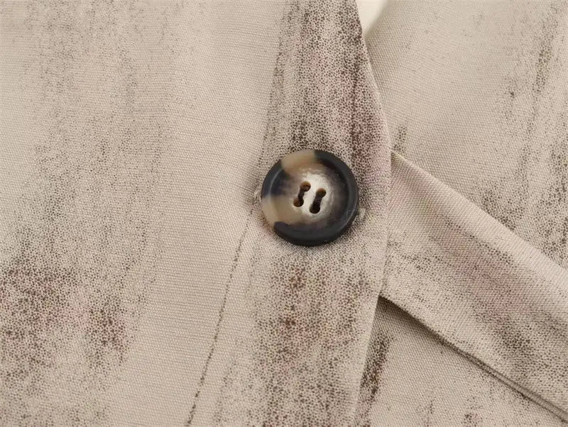 V-neck Buttons Decorative Lace-up Sleeveless Waistcoat Vest Wide-leg Casual Pants Suit