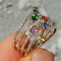 Super Flash Color Zircon Ring Europe And America Creative Women - Norellé