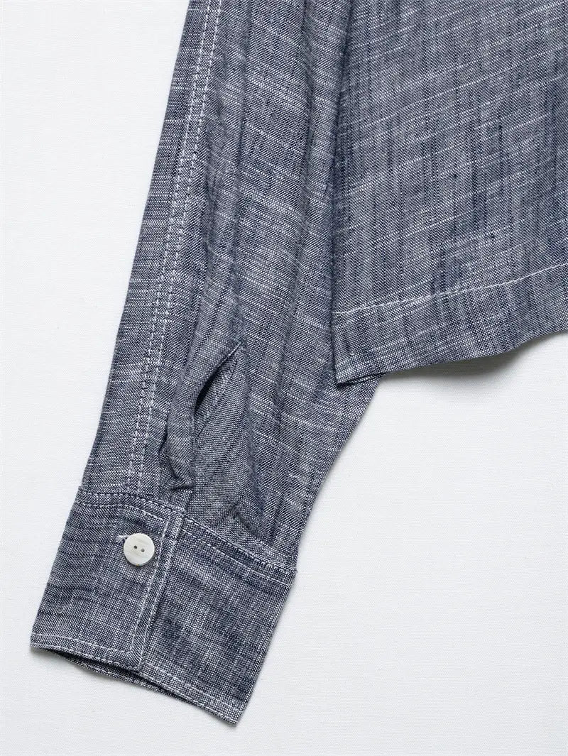 Pocket Decoration Short Shirt Trousers