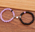Black And White Love Magnet Suction Couple Bracelet Pair - Norellé