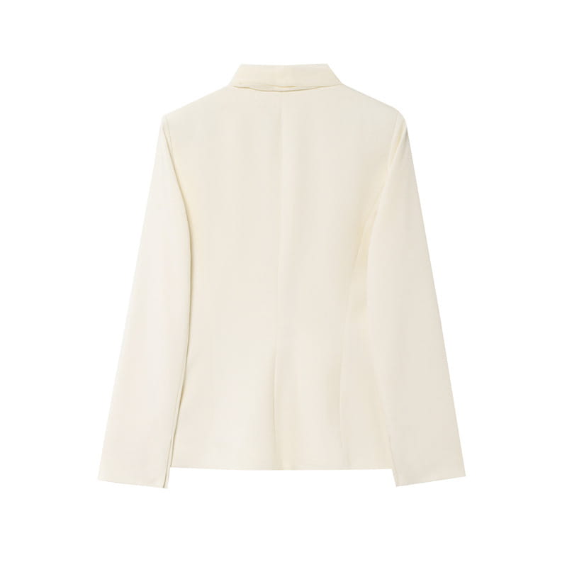 Thin Scarf Lapel Blazer Straight-leg Pants