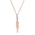 Simple Titanium Steel Clavicle Chain Leaf Pendant Long Necklace - Norellé