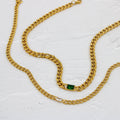 Stainless Steel Cuban Link Chain Zircon Stitching Necklace Vacuum 18K Electroplating - Norellé