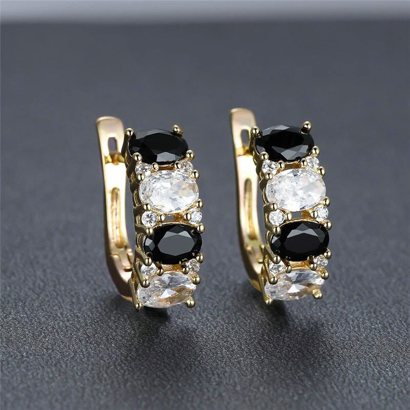 Fashion Personality Black Zircon Earrings For Women - Norellé