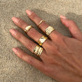 6Pcs/Set Vintage Sun Starfish Open Rings - 05