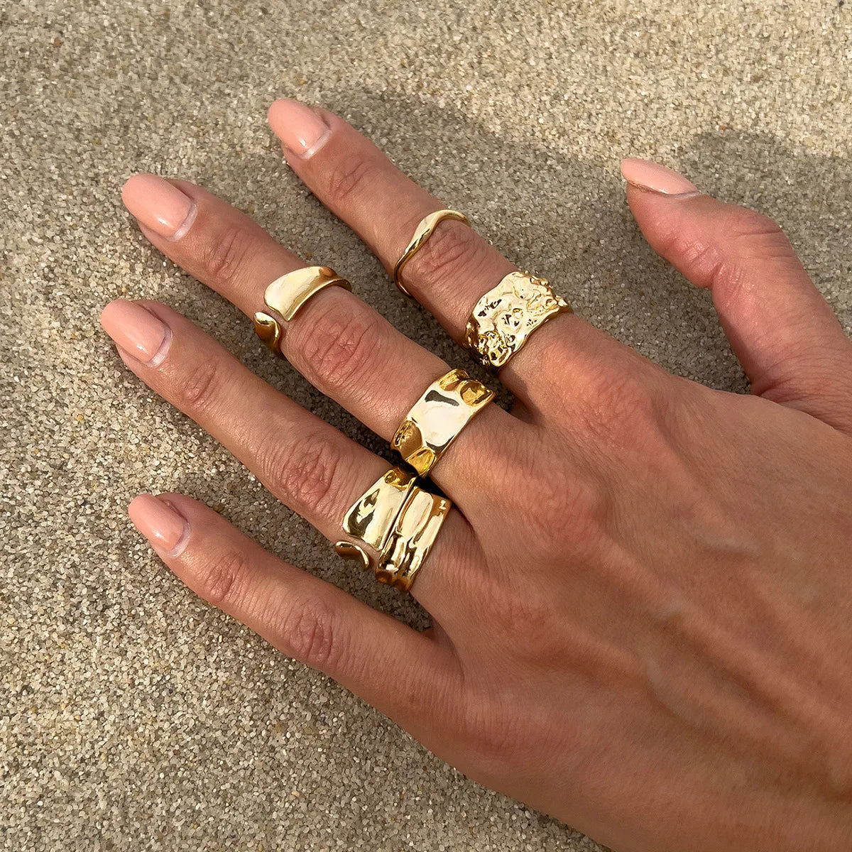 6Pcs/Set Vintage Sun Starfish Open Rings - 05