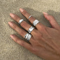 6Pcs/Set Vintage Sun Starfish Open Rings - 06