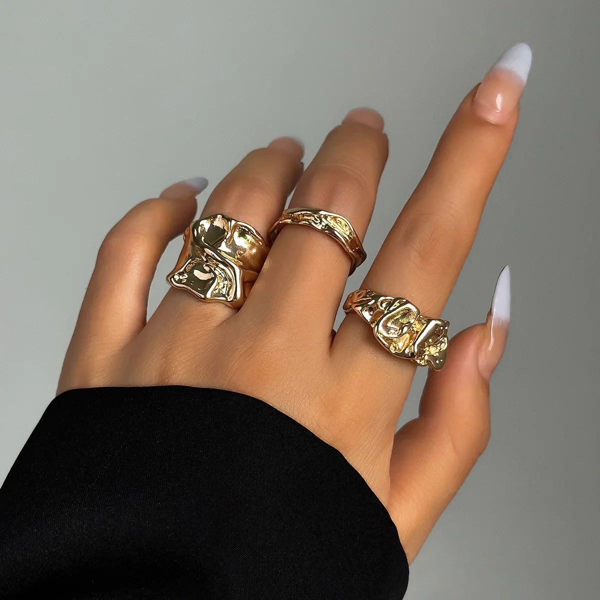 6Pcs/Set Vintage Sun Starfish Open Rings - 07