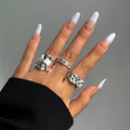 6Pcs/Set Vintage Sun Starfish Open Rings - 08