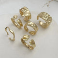 6Pcs/Set Vintage Sun Starfish Open Rings