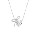 Women's Diamond Bow Heart Necklace High-end Clavicle Chain Simple And Versatile Jewelry - Norellé
