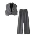 Sleeveless Short Vest Top Wide Leg Trousers - Norellé