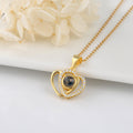 Language I Love You Love Heart-shaped Projection Necklace - Norellé