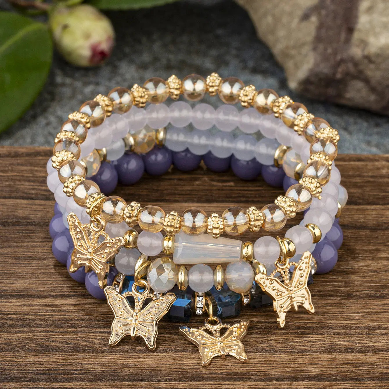 Multi-layer Wooden Bead Beaded Bracelet Elastic Bracelet Alluno