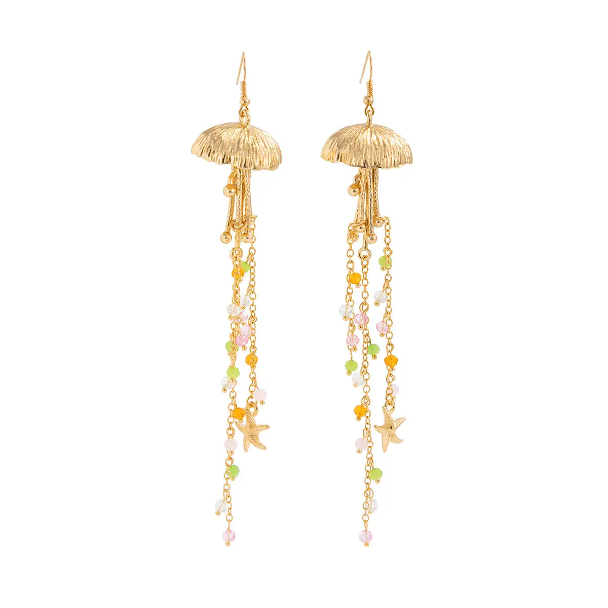 Holiday Beach Starfish Jellyfish Metal Alloy Earrings