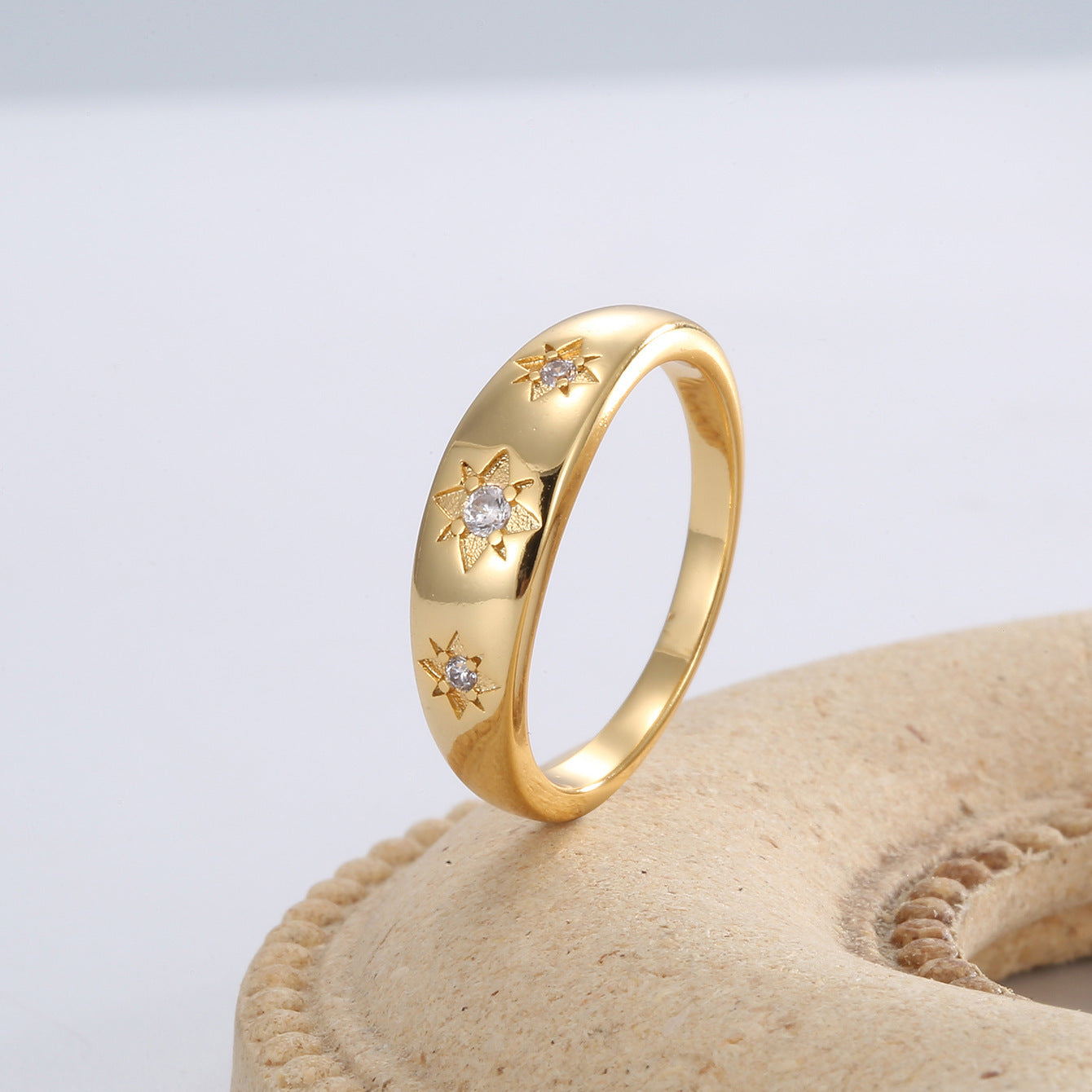 Six-pointed Star Zircon Ring Female - Norellé