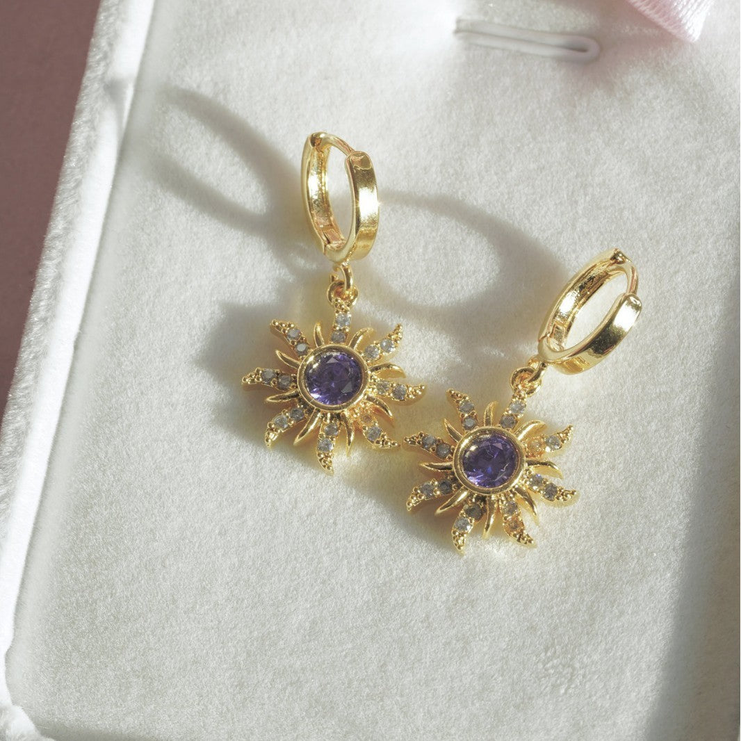 SUNFLOWER Earrings Copper Plated Gold Thickened - Norellé