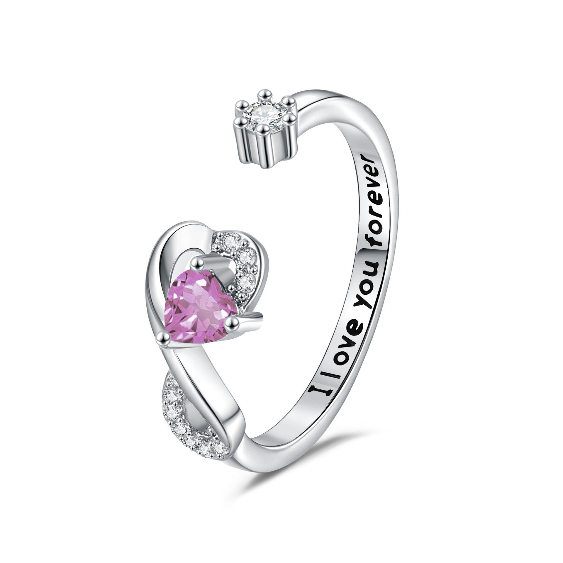 Heart-shaped Birthstone Women's Ring Fashion - Norellé