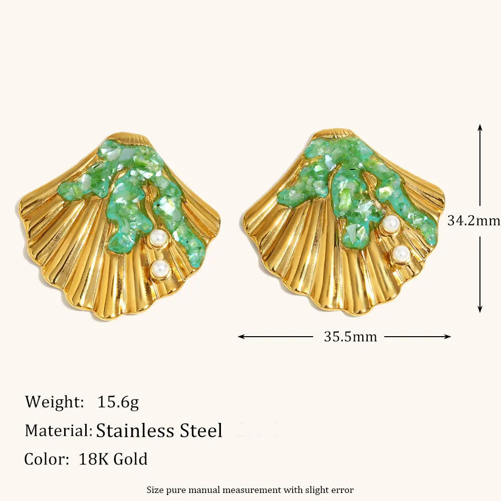 Fashion Personality Shell Stud Earrings For Women - Norellé