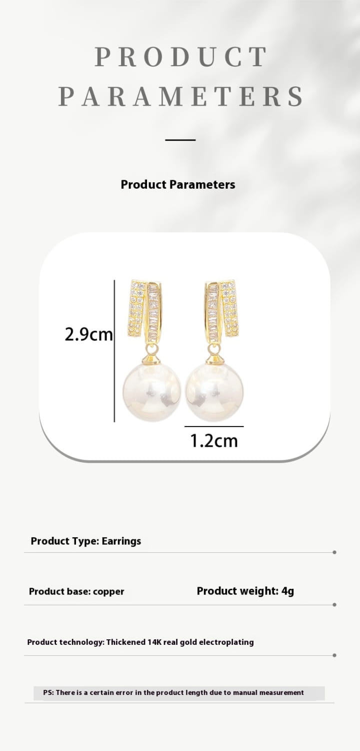 Women’s Fashionable All-matching Micro Inlaid Pearls Earrings