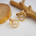 Fashion Geometry Pattern Stud Earrings Silver Needle Retro Hoop Earrings - Norellé