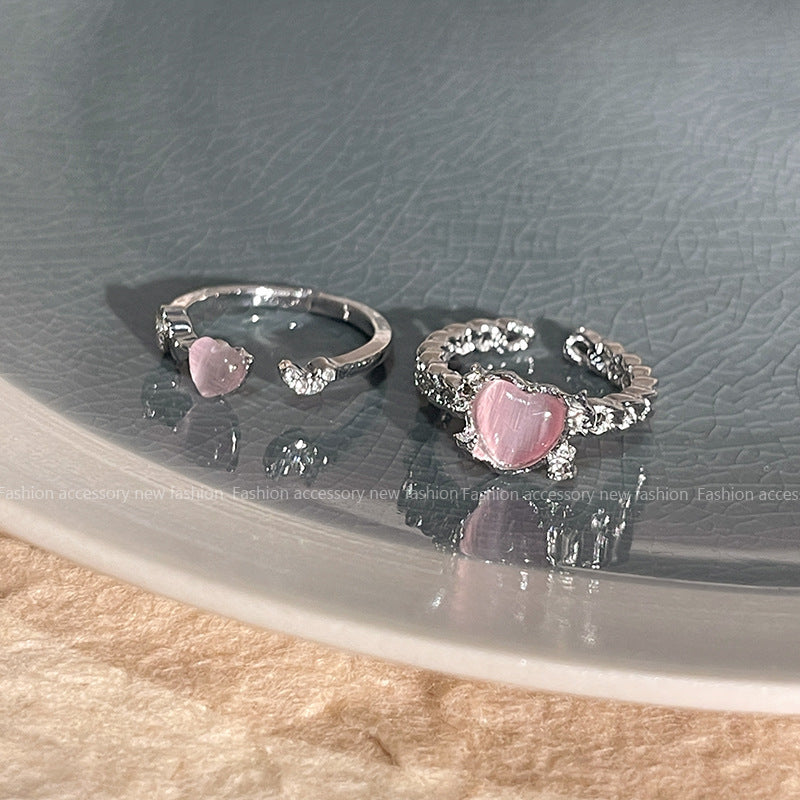 Niche High Sense Opal Love Heart-shaped Ring - Norellé
