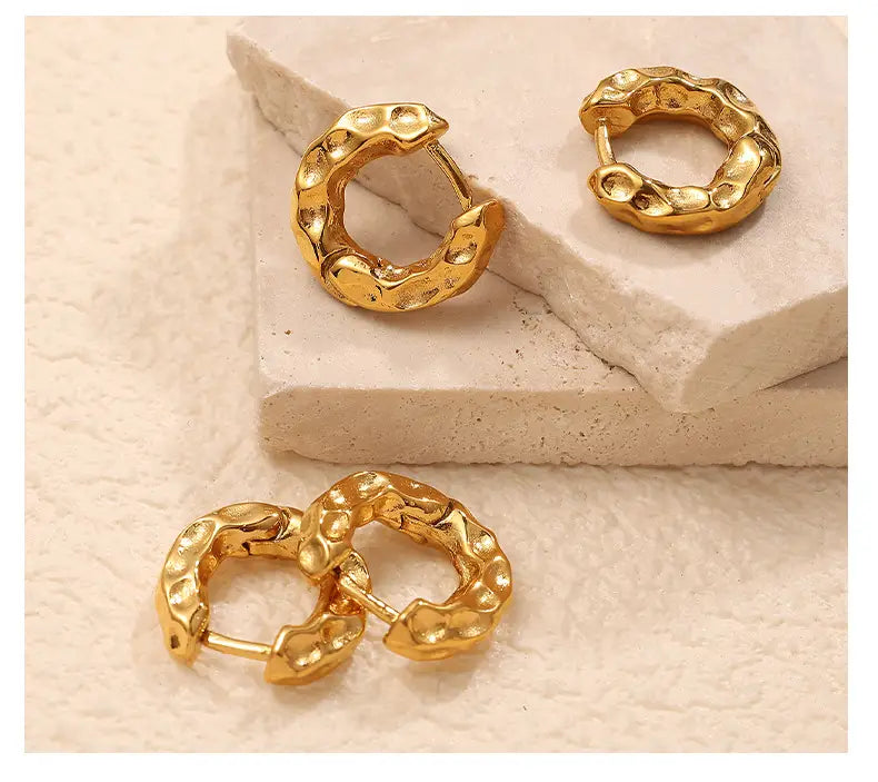 Women’s Simple All-match Retro Irregular Circles Metal Earrings
