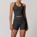 Brushed Tight Back Yoga Suit Stretch High Waist Workout Clothes - Norellé