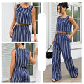 High-Rise Slim Flare Pants Summer Two-piece Set - Norellé