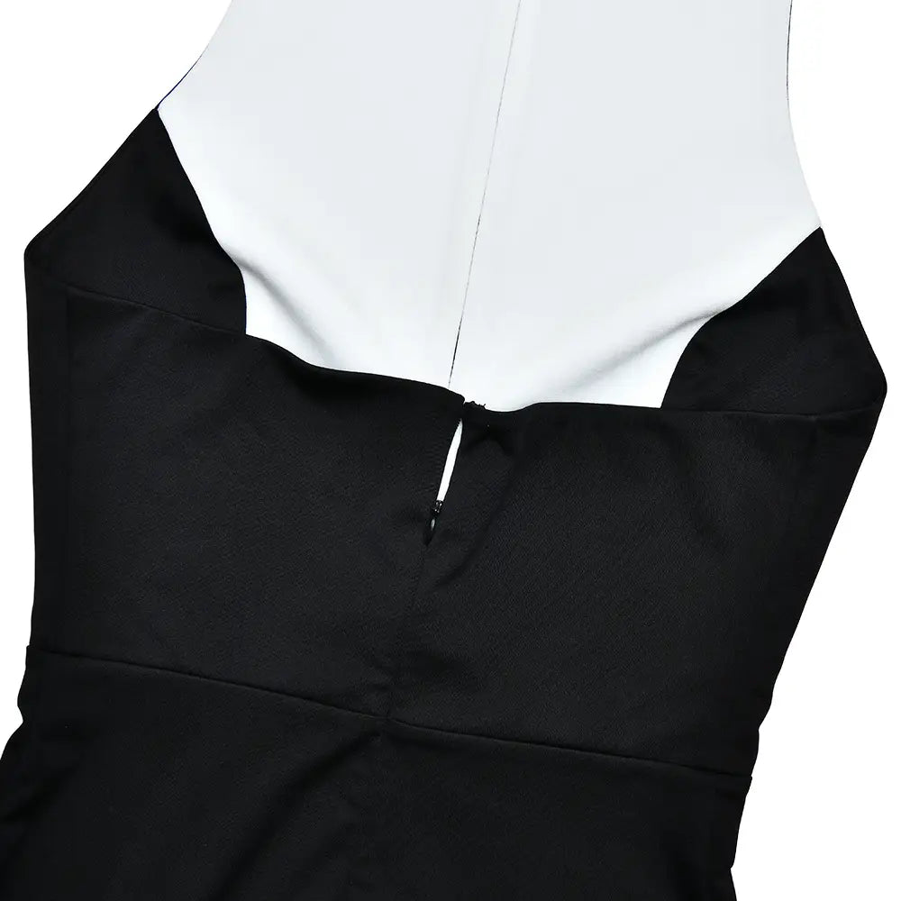 Lapel Backless Slit Dress