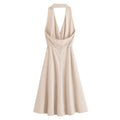 Summer Lace-up Hanging Collar Sleeveless Dress - Norellé