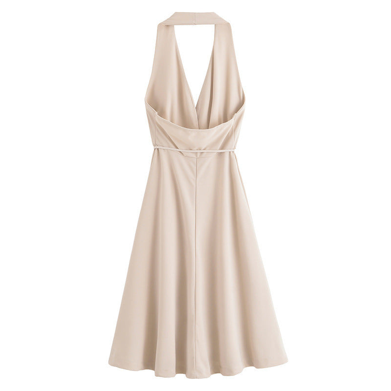 Summer Lace-up Hanging Collar Sleeveless Dress - Norellé