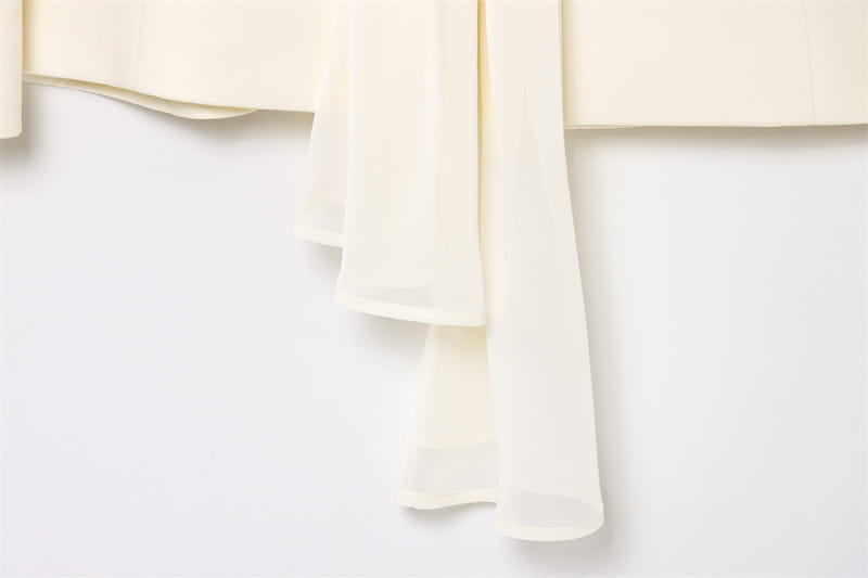 Thin Scarf Lapel Blazer Straight-leg Pants