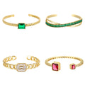 Micro-inlaid Color Zirconium Emerald Temperament Bracelet - Norellé