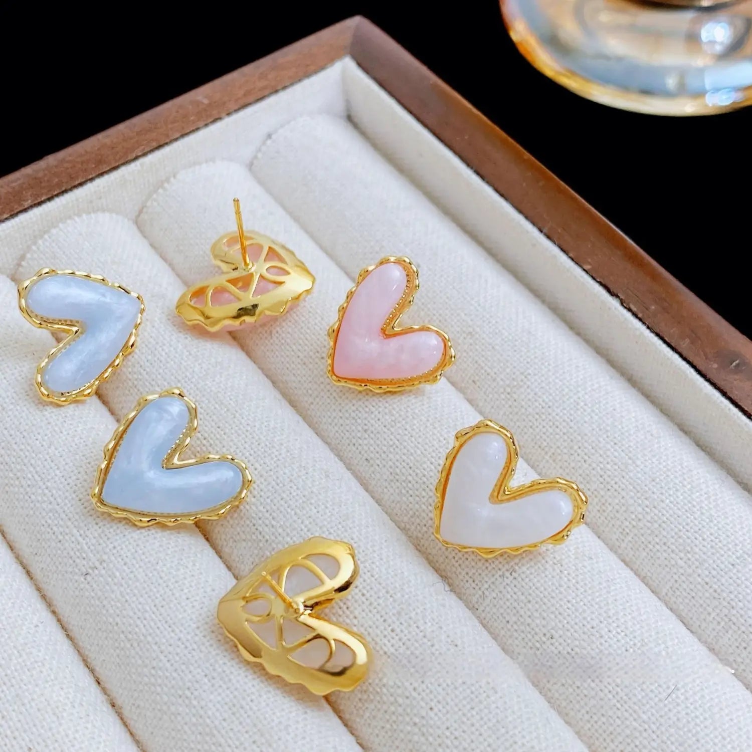 Fruit Color Love Heart Stud Earrings